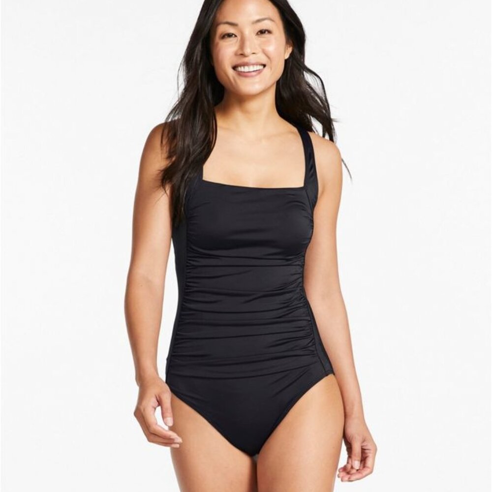 NWT L.L. Bean Women's Sport Swimwear, Squareneck Tanksuit! $69! Sz 10